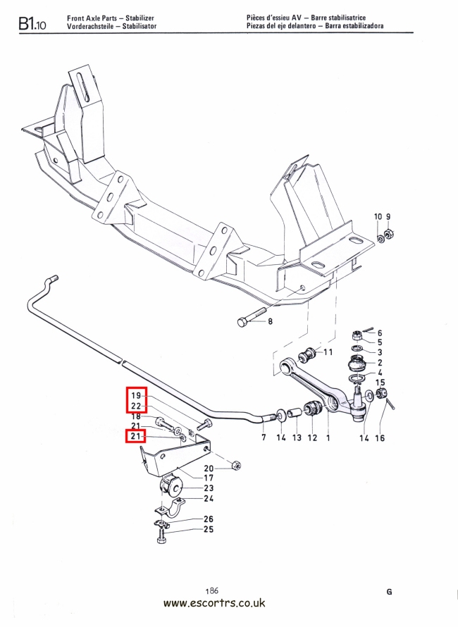 Mk1 Escort Anti Roll Bar Support Bracket Bolts Factory Drawing #1