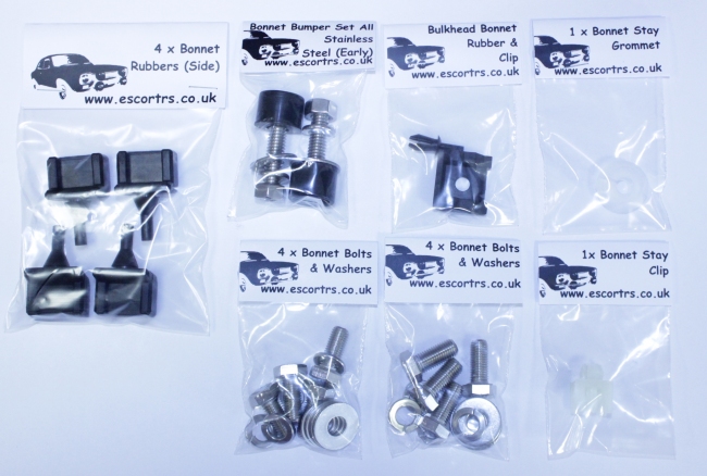 Bonnet Rubber & Bolt Set 15% Discounted Mk1 Escort