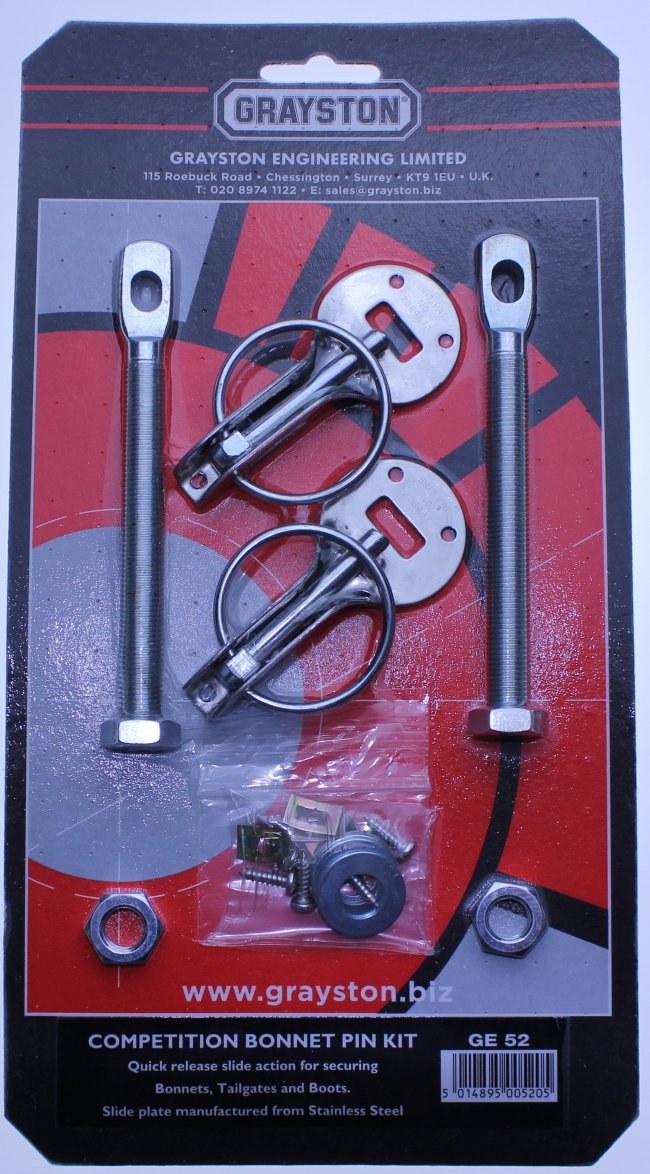 Mk1 Escort Rally Competition Quick Release Bonnet Pin Kit