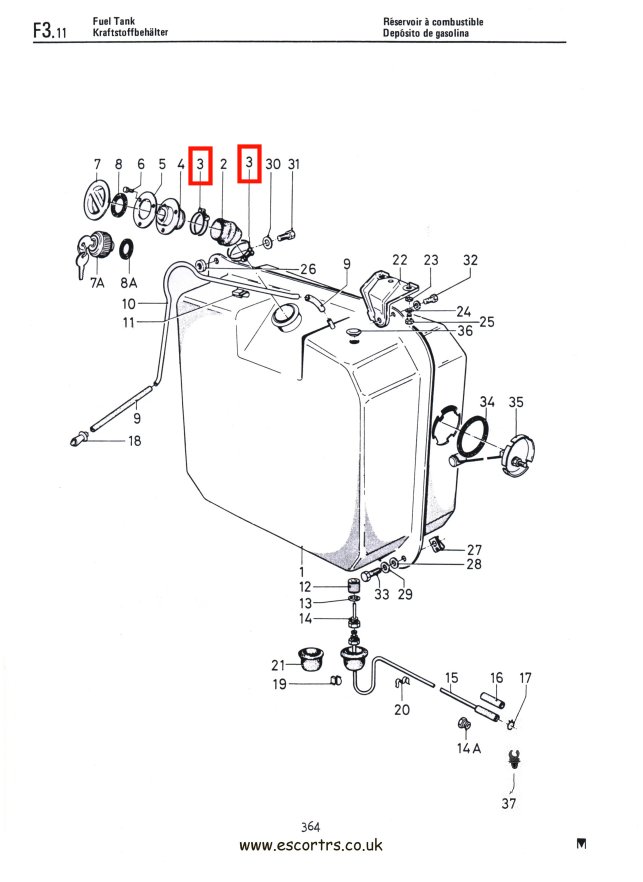 Mk1 Escort Fuel Filler Hose Clamps Factory Drawings #1
