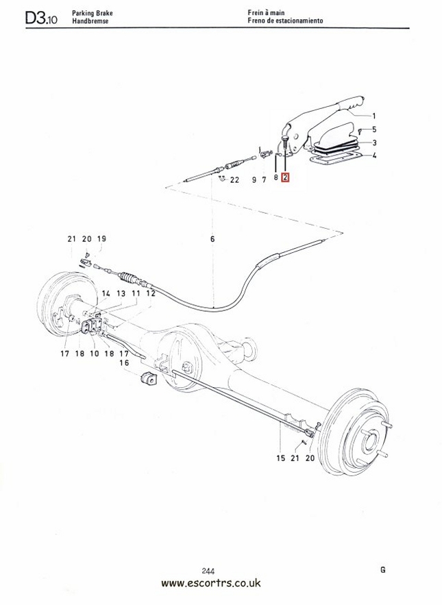 Mk1 Escort Hand Brake Lever Bolts Factory Drawing #1