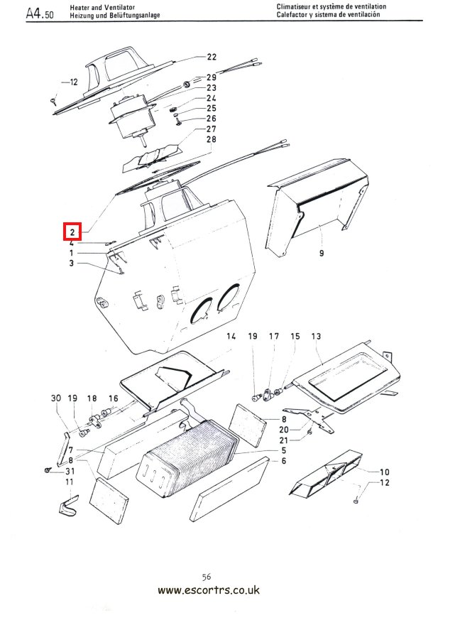Mk1 Escort Heater Box Seal Factory Drawing #1