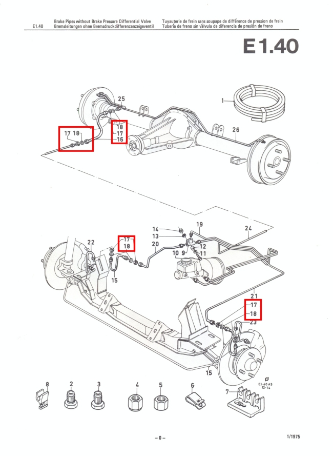 Mk2 Escort Brake Felxi Hose Nuts & Shake Proof Washers Factory Drawing #1