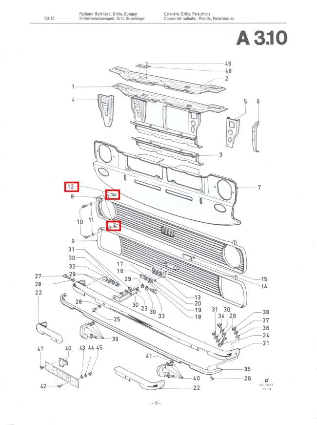 Mk2 Escort Grille Clips Factory Drawing #1