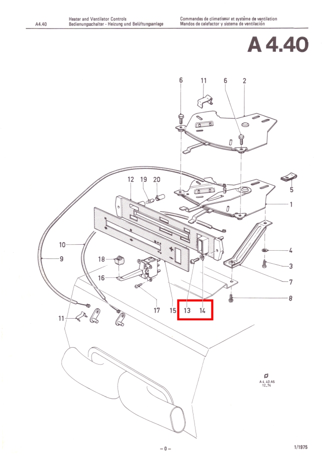 Mk2 Escort Heater Control Panel Screws (black) Factory Drawing #1