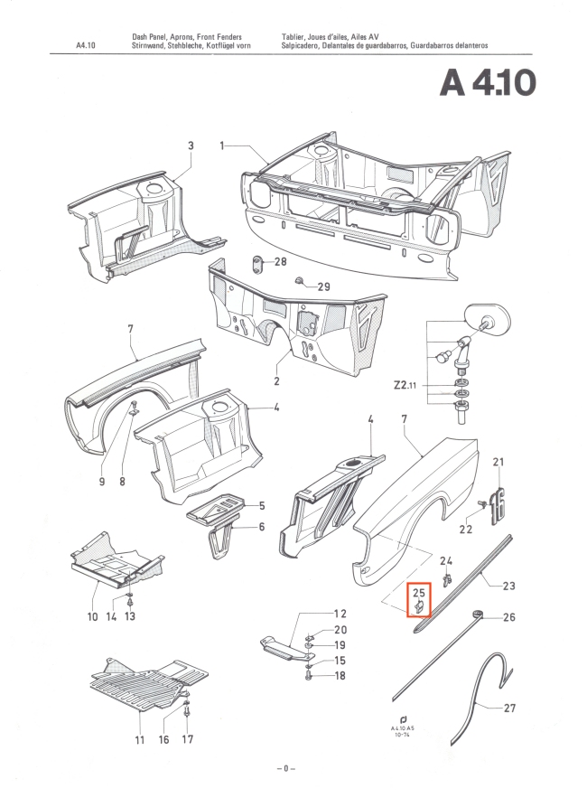 Mk2 Side Chrome Trim Fasteners Factory Drawing #1