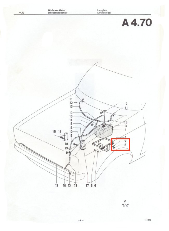 Mk2 Escort Washer Bottle Tray Nuts & Washers Factory Drawing #1