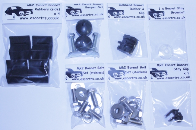 Mk2 Escort Bonnet Rubber & Bolt Set