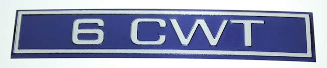 Van Rear Door Badge Insert 6CWT