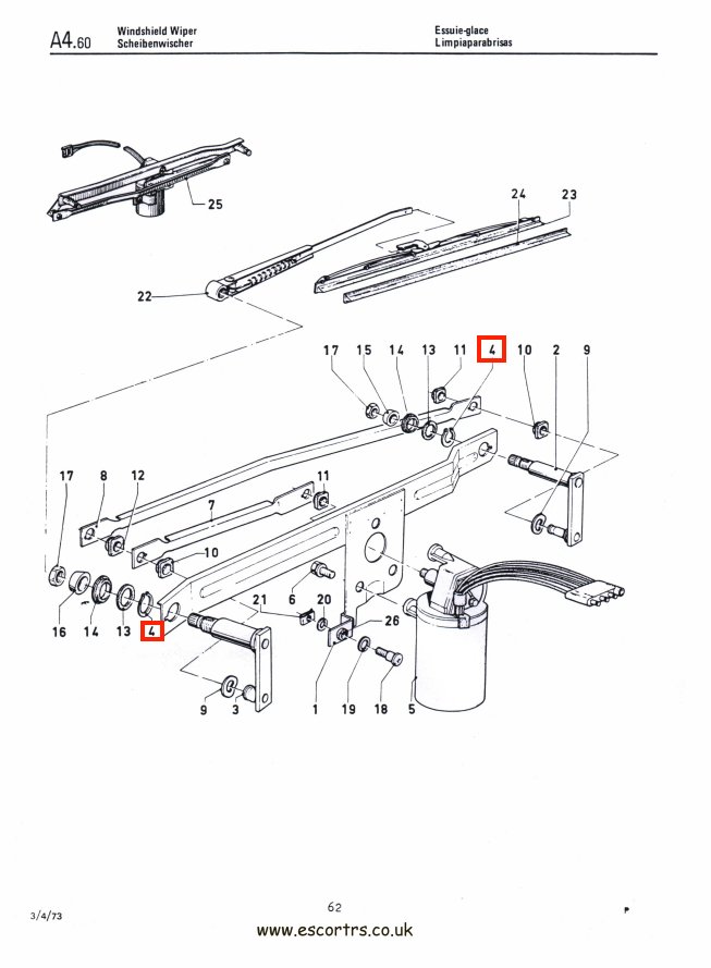 MK1 Escort Wiper Spindle Circlips Factory Drawing #1