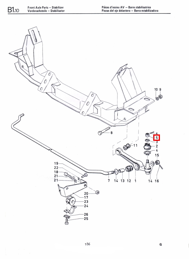Anti Roll Bar Lower Suspension Arm Castle Nuts Drawing