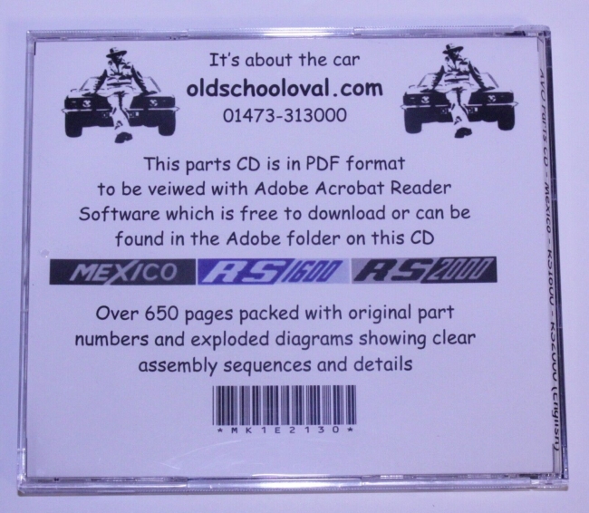 Mk1 Escort AVO Parts Manual CD-ROM £14.99
