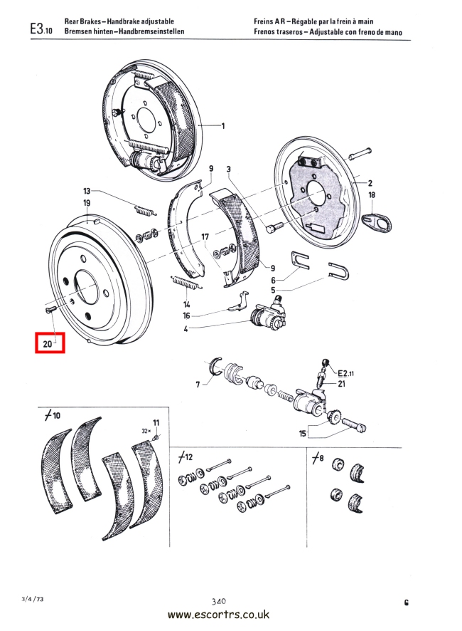 Mk1 Escort Brake Drum Screws Factory Drawing #1