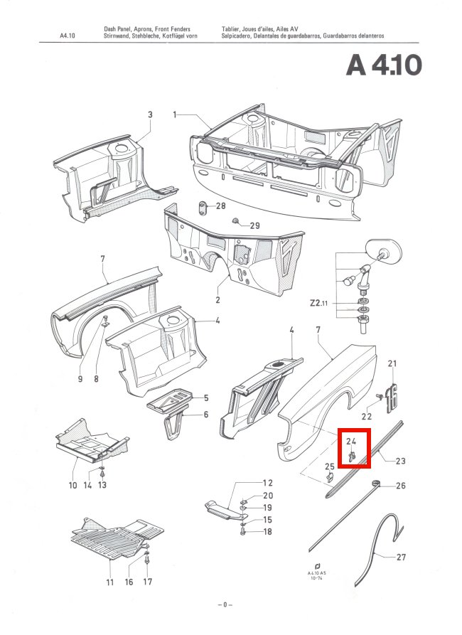 Mk2 Escort Side Chrome Trim Clip Set Factory Drawing #1