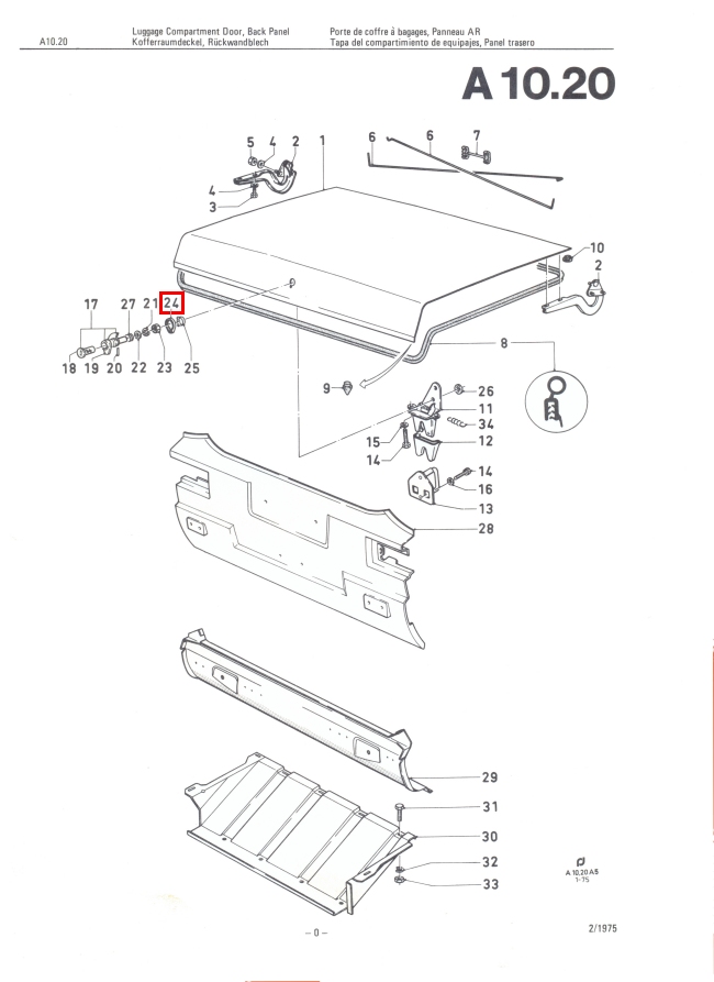 Mk2 Escort Boot Lock Seal Factory Drawing #1