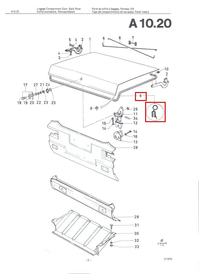 Mk1 & Mk2 Escort Boot Seal Factory Drawing #1