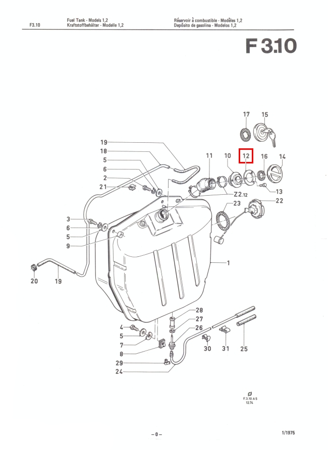 Mk2 Escort Cork Fuel Filler Pipe Gasket Factory Drawing #1