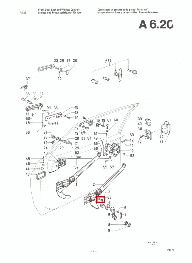 Mk2 Escort Window Mechanism Screws (Stainless) Factory Drawing #1