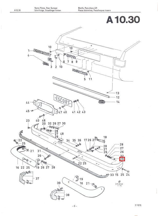 Mk2 Escort Rear Bumper Spacers £4.99