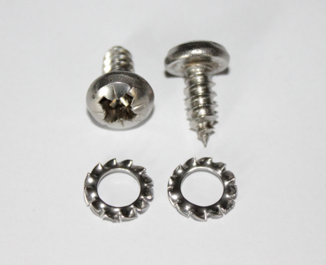 Mk1 & Mk2 Escort Starter Solenoid Fixing Screws & Ext Tooth Washers Stainless Steel x 2