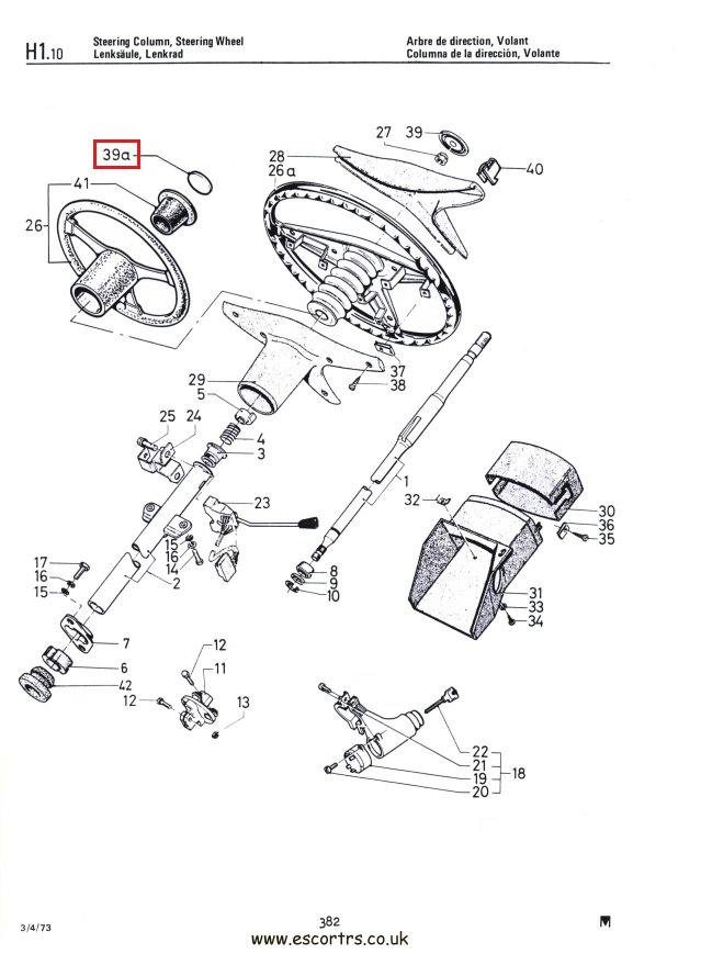 Mk1 Escort RS Steering Wheel Emblem Factory Drawing #1